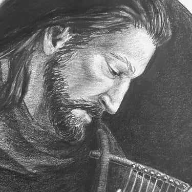 The King in Exile I - Original Pencil Drawing